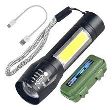 LINTERNA METAL RECARGABLE CON LUPA