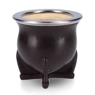 MATE CAMIONERO, ACERO LISO, CUERO LISO