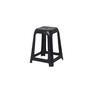 BANQUETA CUADRADA NEGRA PLASTICO